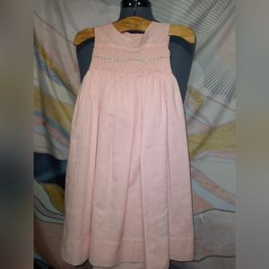 Strasburg Children blush pink smocked sleeveless Easter dress 3